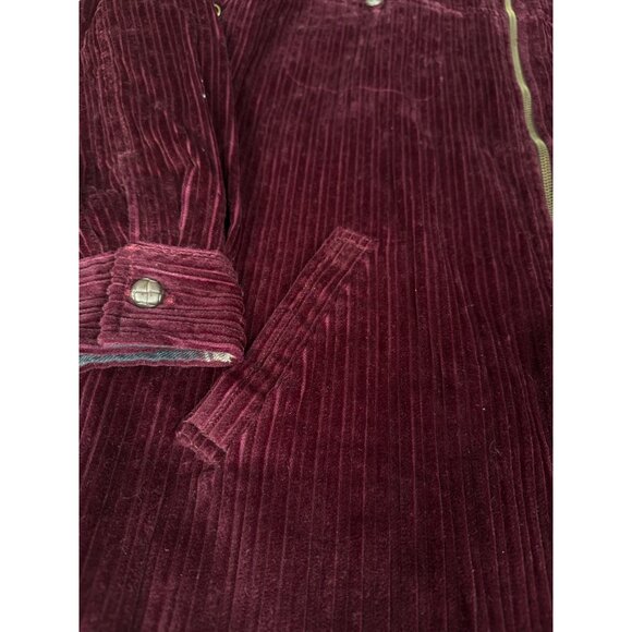 vintage QVC Denim & Co. Plum Corduroy Womens Small Zip Jacket Leather collar - Picture 3 of 13